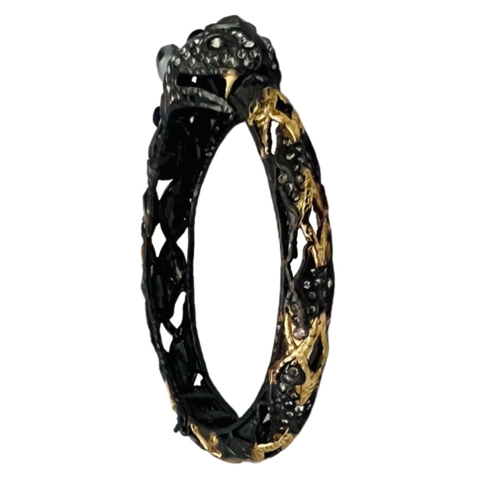 ALEXIS BITTAR • Jardin De Papillon Ruthenium Gold Snake Bracelet - Picture 3 of 16
